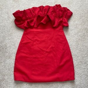 Red strapless Mini Dress